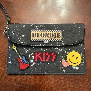 Cool wristlet w rocker patches blondie and kiss